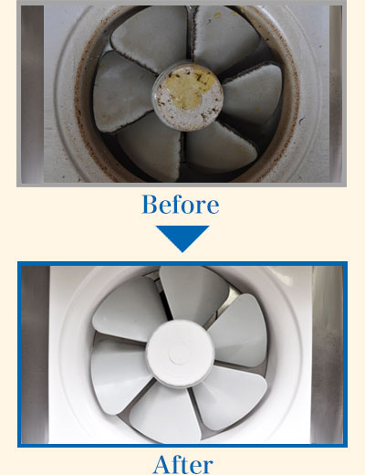東淀川区のプロペラ式換気扇掃除でヤニ汚れ除去